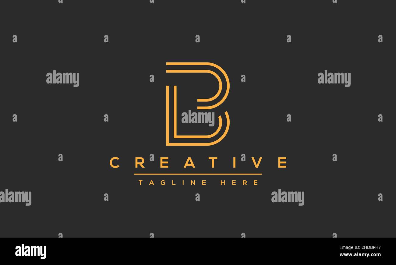 Design moderne abstrait avec logo B.Icône B initiale minimale.Vecteur BB initial Illustration de Vecteur