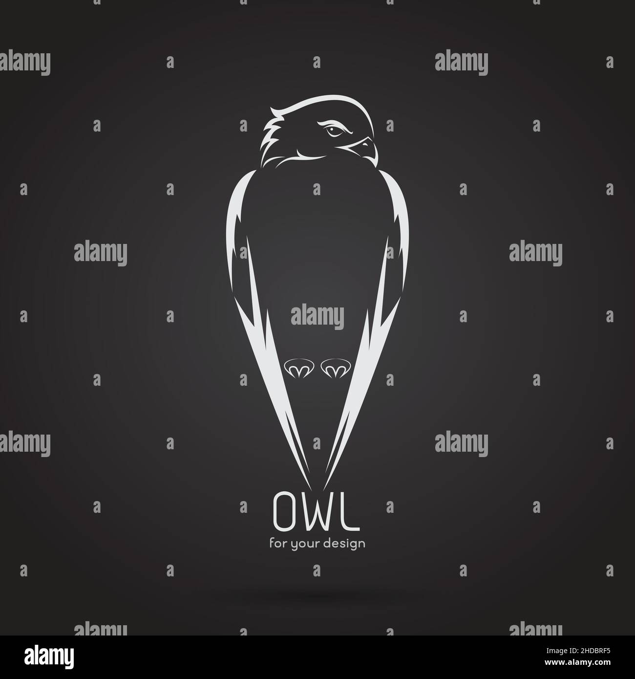 Vecteur d'un motif hibou sur fond noir, logo Vector hibou.Animaux sauvages. Illustration de Vecteur