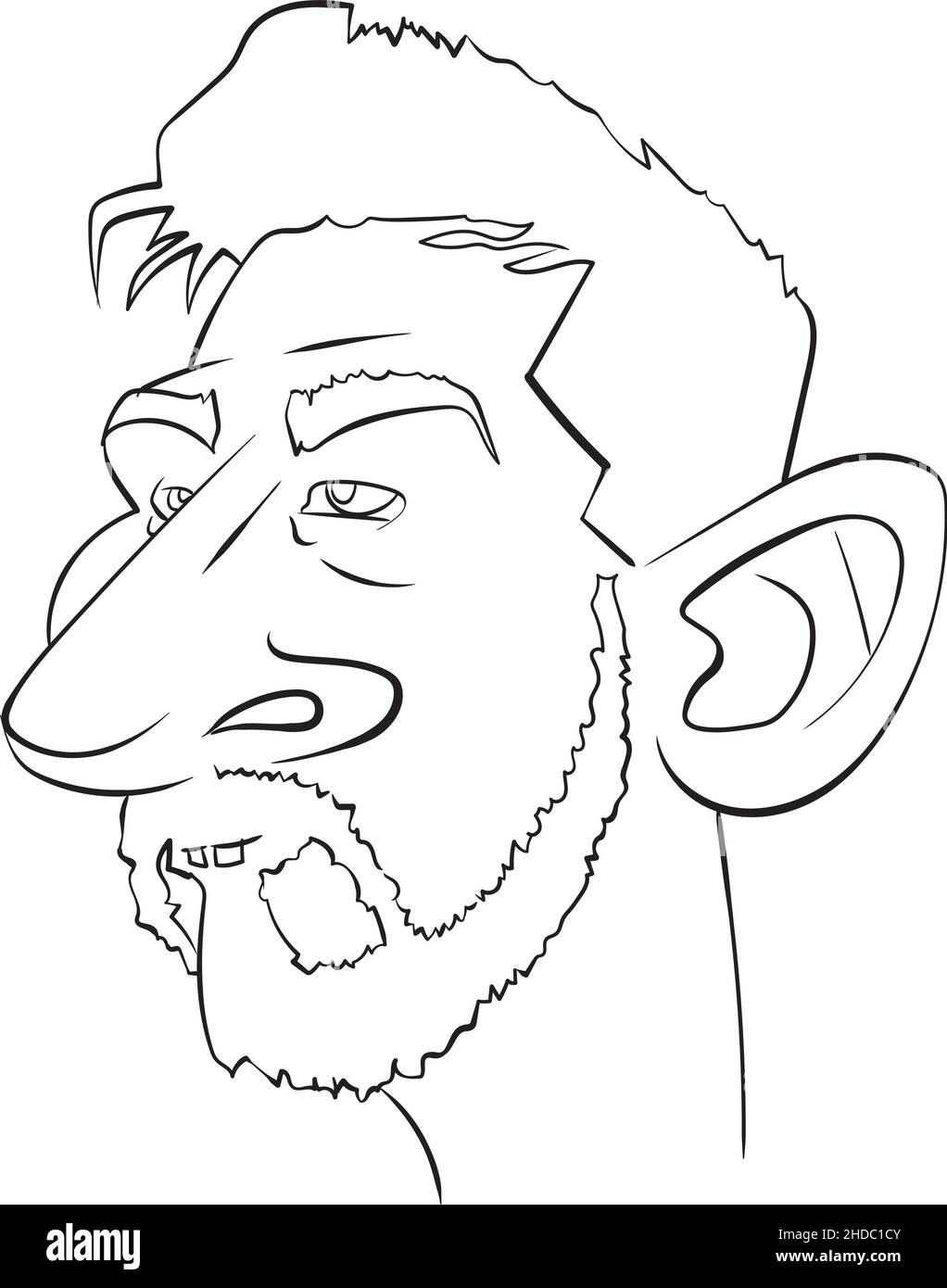 Dessin animé vectoriel portrait graphique noir et blanc d'un homme politique célèbre isolé sur fond blanc.Illustration vectorielle. Illustration de Vecteur