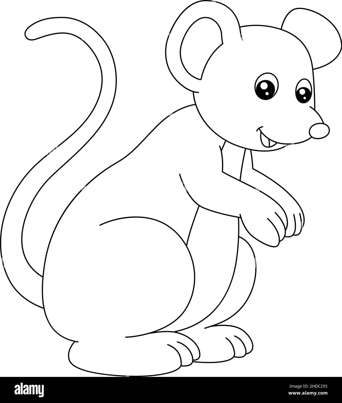 Page de coloriage de souris isolée pour les enfants Illustration de Vecteur