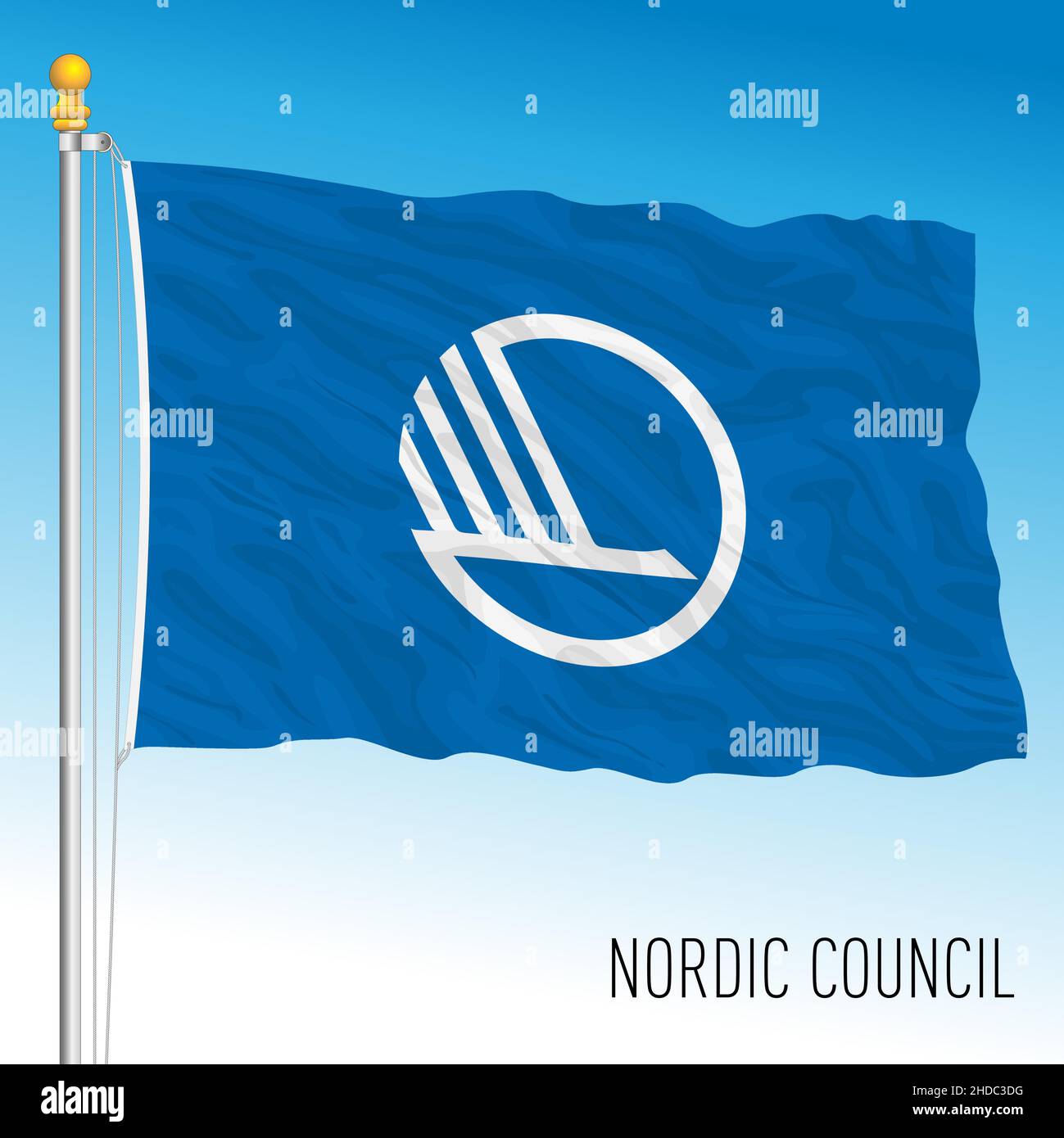 Drapeau de l'organisation internationale du Conseil nordique, Europe du Nord, illustration vectorielle Illustration de Vecteur