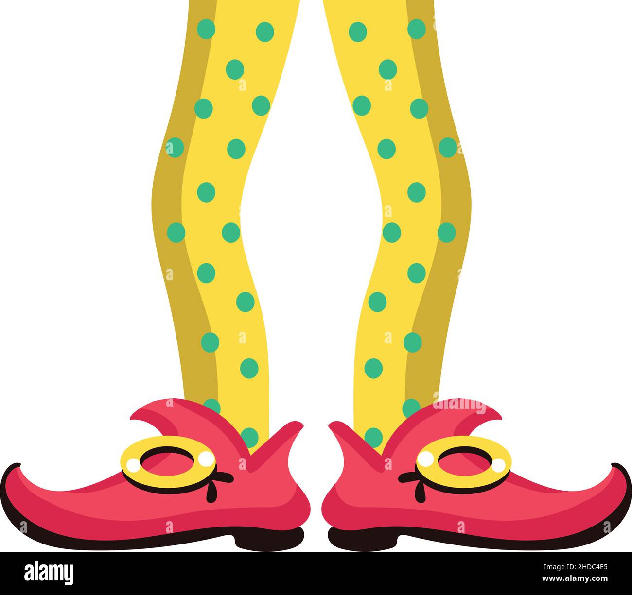 Jambes de lutin de dessin animé drôle.Symbole traditionnel de Noël Illustration de Vecteur