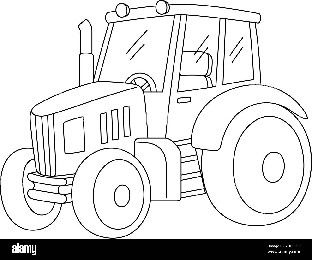 Tracteur couleur page isolée pour enfants Illustration de Vecteur