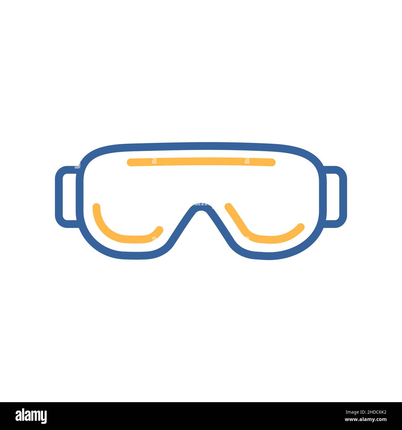 Lunettes de protection biologique icône de vecteur de protection des yeux.  Lunettes de laboratoire scientifique. Signe de médecine. Symbole graphique  pour la conception de sites Web médicaux et d'applications, le logo,  l'application,