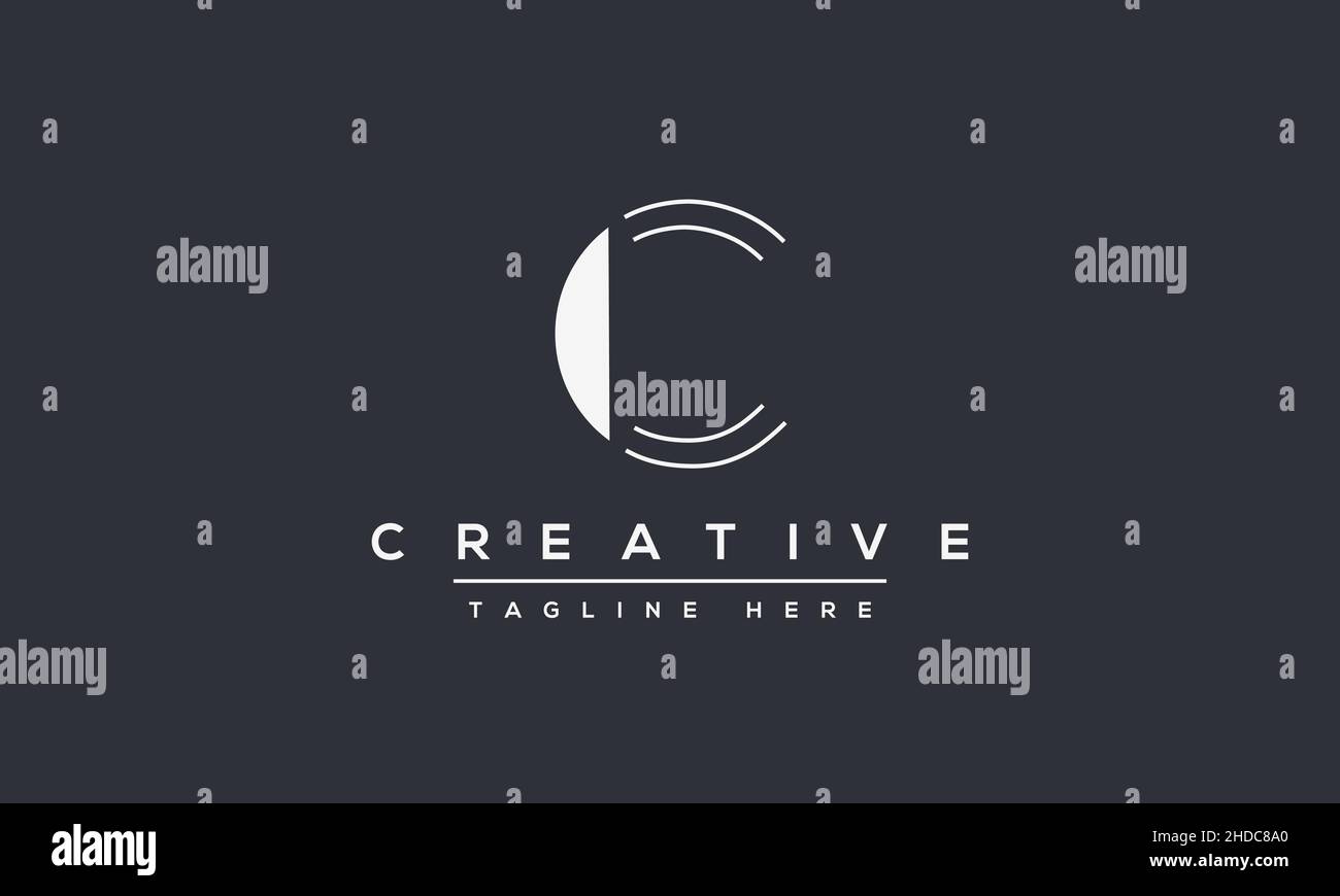 Design moderne et créatif avec logo C.Icône de vecteur initial C, CC minimal Illustration de Vecteur