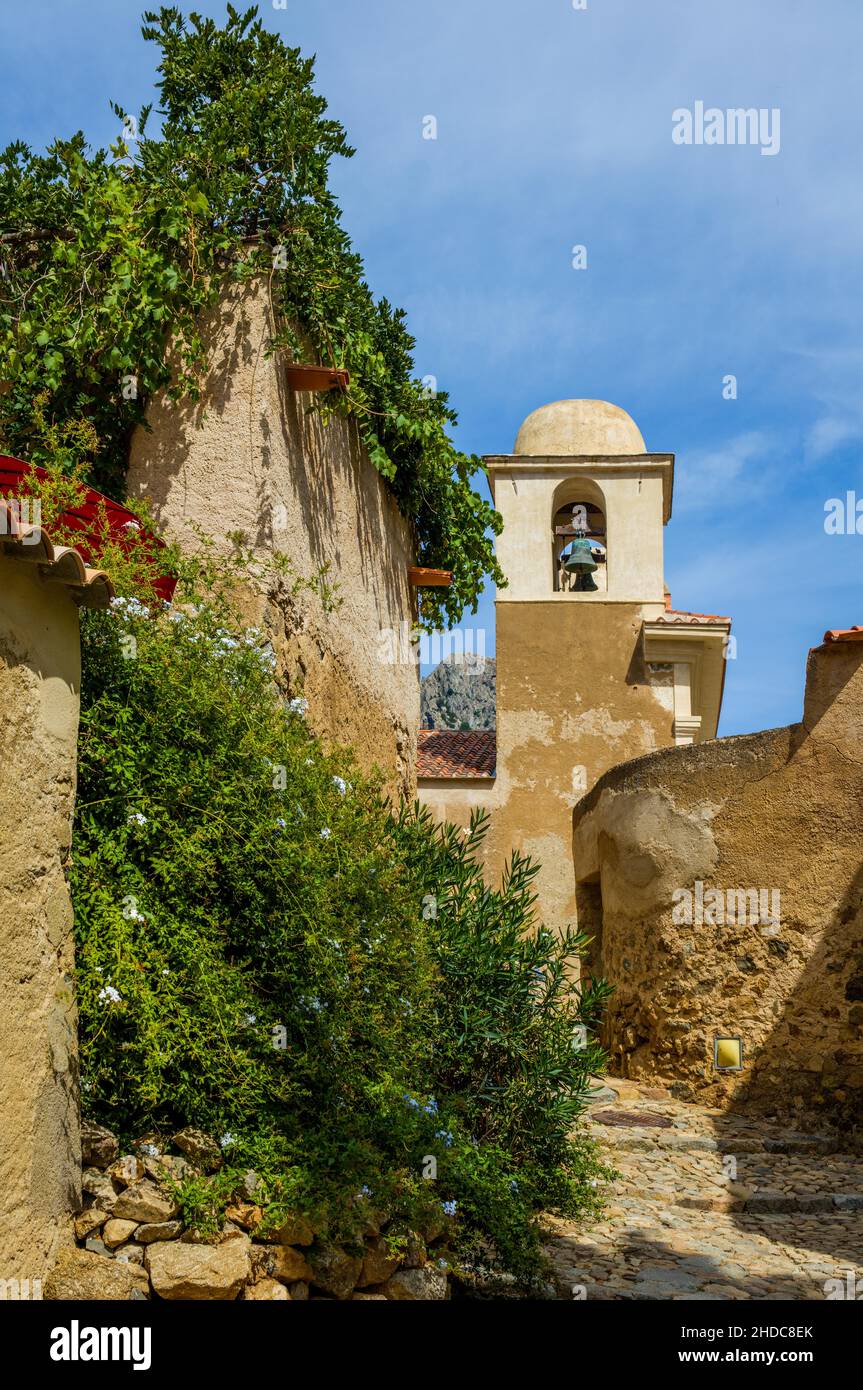 Village Corse de Pigna, Balagne, jardin de Corse, Pigna, Corse,France Banque D'Images