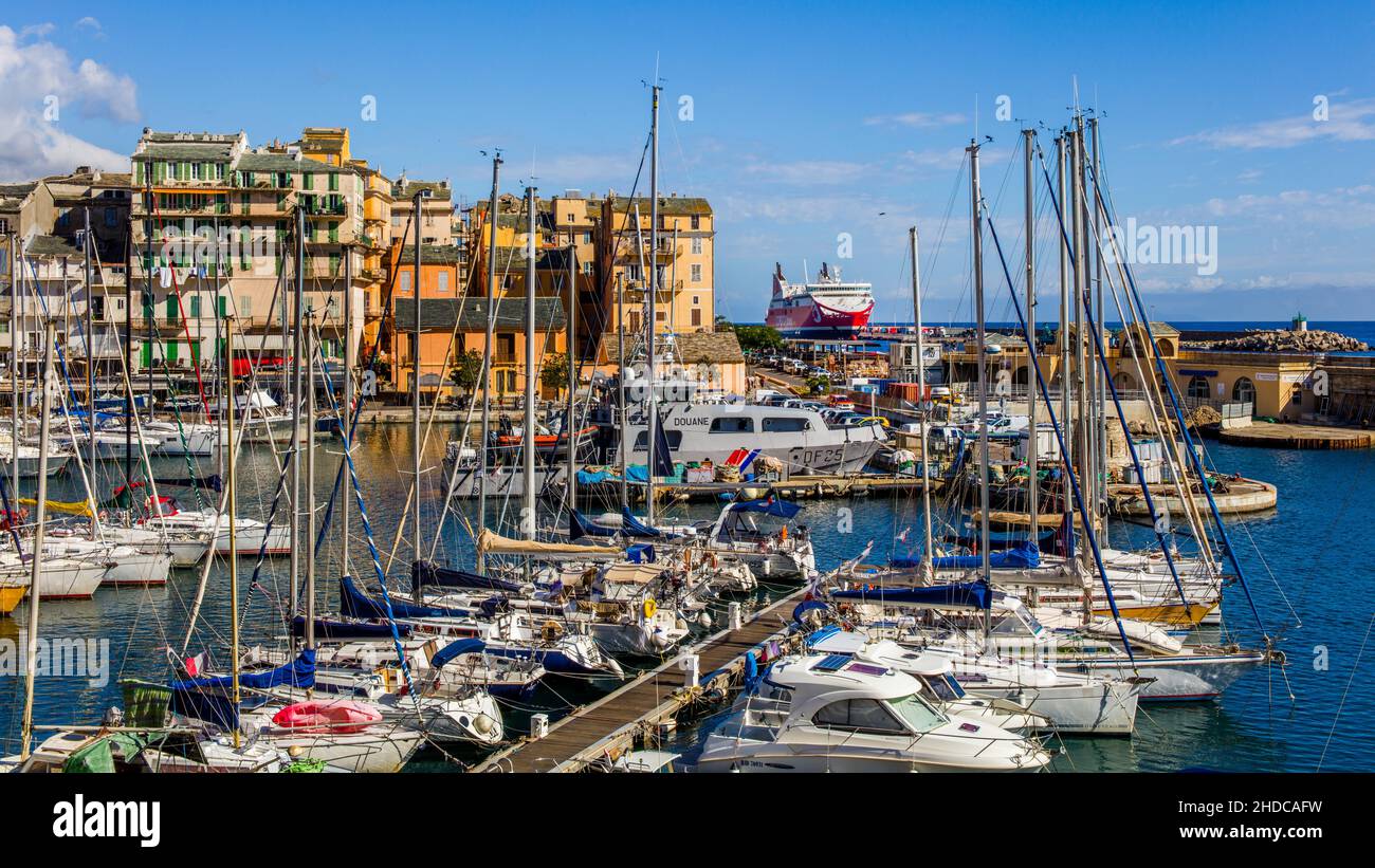 Vieux port, Bastia, Corse, Bastia, Corse,France, Europe Banque D'Images