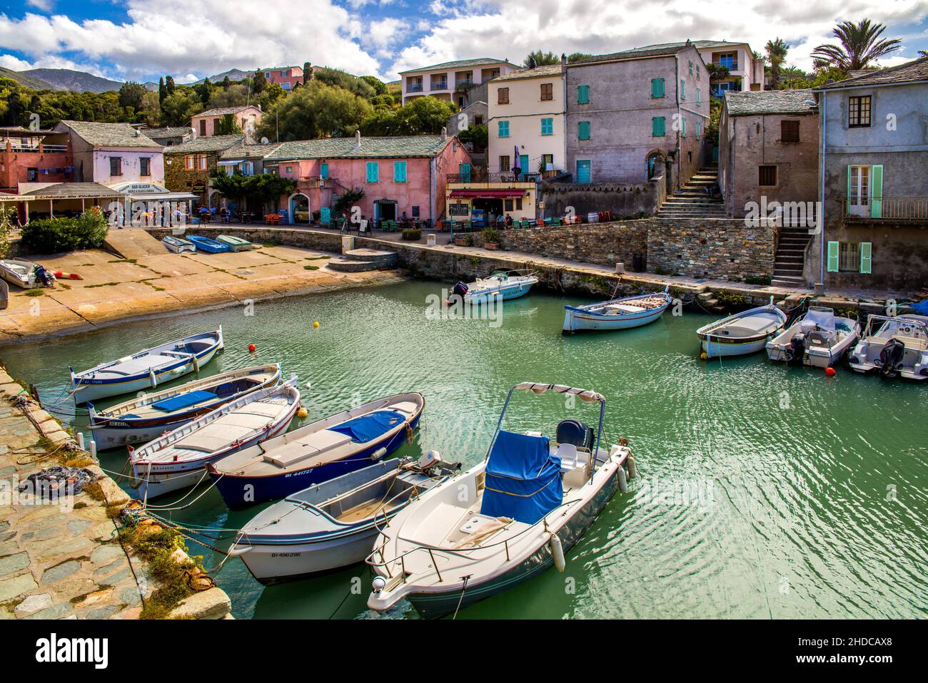 Port de Centuri, le plus important port de pêche à l'écrevisse en France, Cap Corse, Corse, Port de Centuri, Corse,France, Europe Banque D'Images