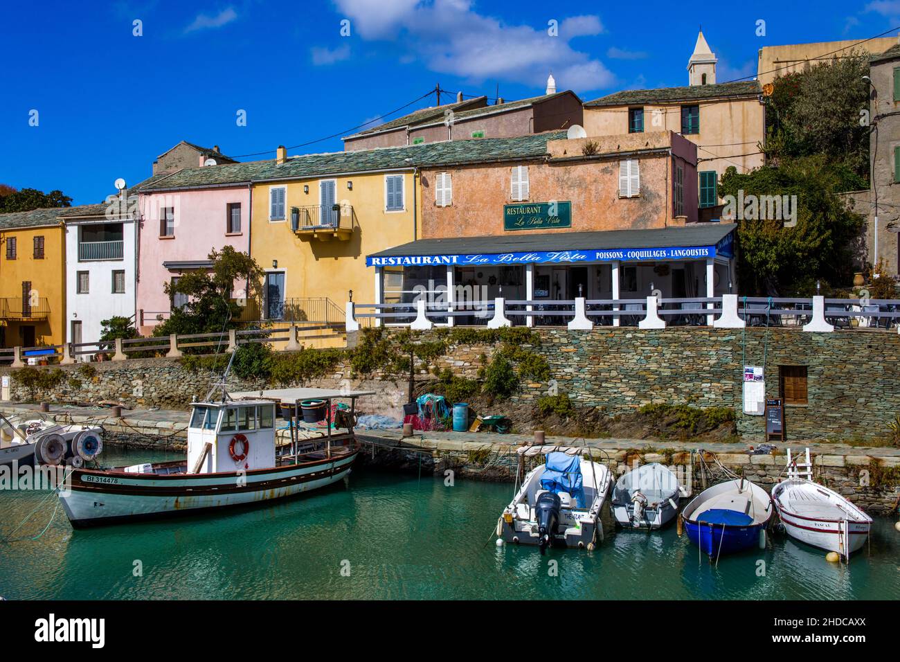 Port de Centuri, le plus important port de pêche à l'écrevisse en France, Cap Corse, Corse, Port de Centuri, Corse,France, Europe Banque D'Images