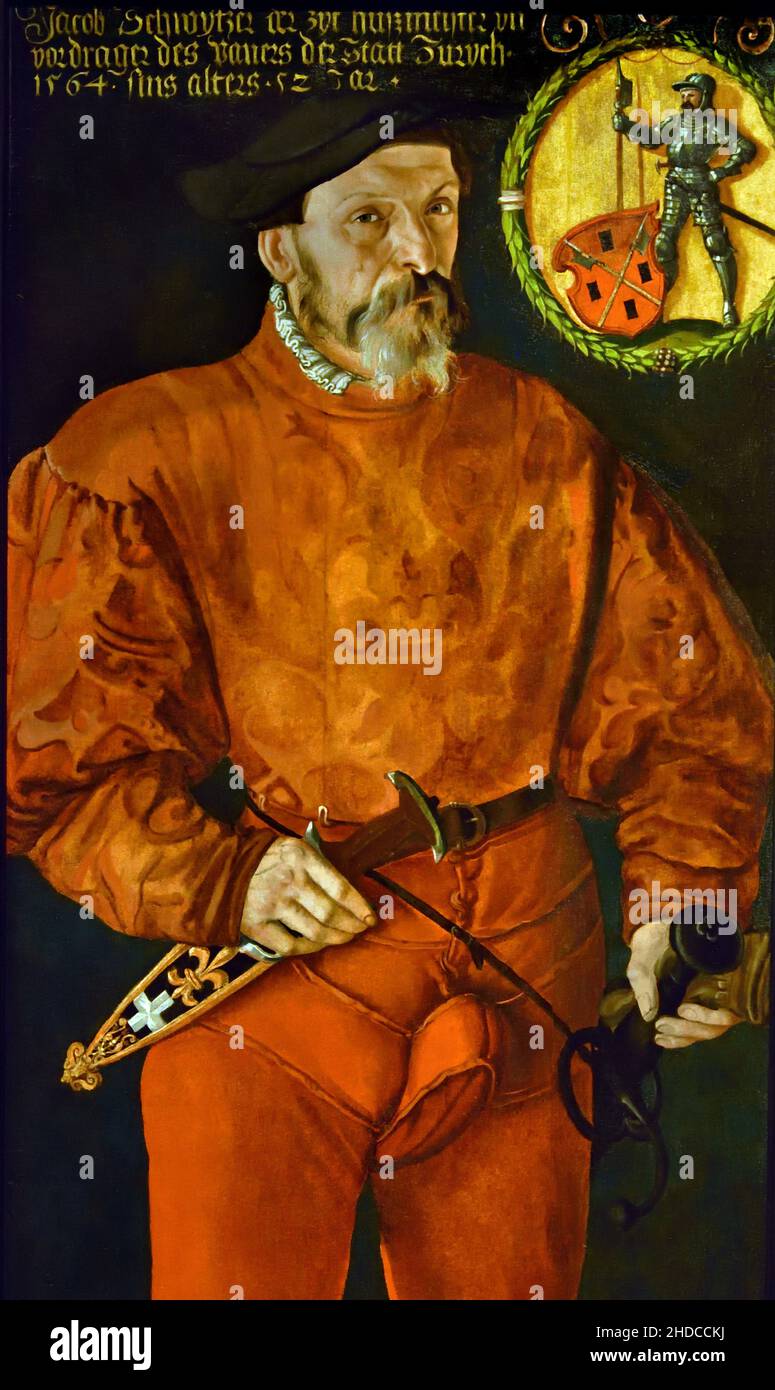 Portrait de Jacob Schwytzer par Tobias Stimmer (1539–1584) Allemand, Allemagne, Banque D'Images