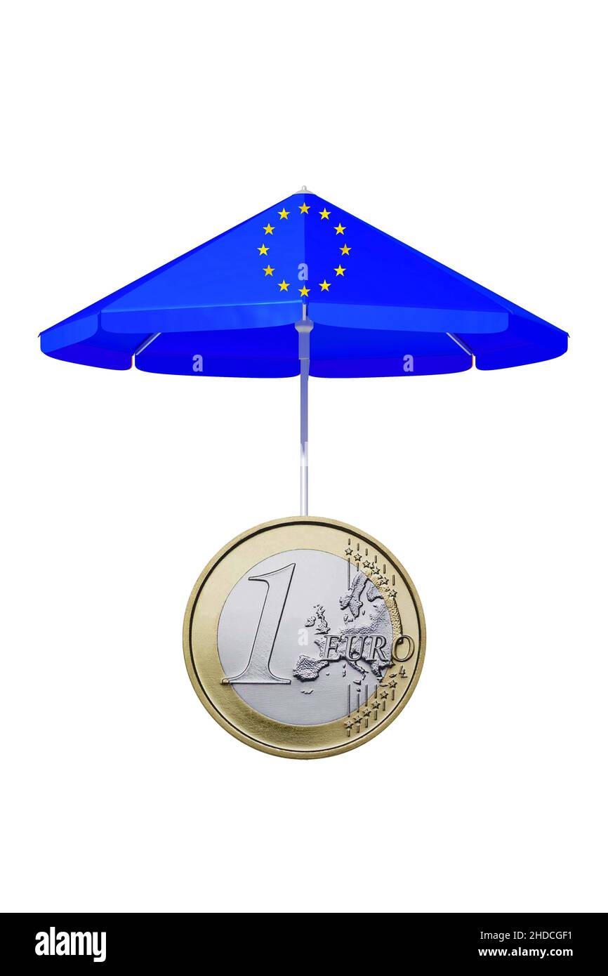 Euroflagge Eurosterne,, Euro, Europa, Flagge, Eurostars, Logo, Schirm, Euro-Rettungsschirm, Banque D'Images