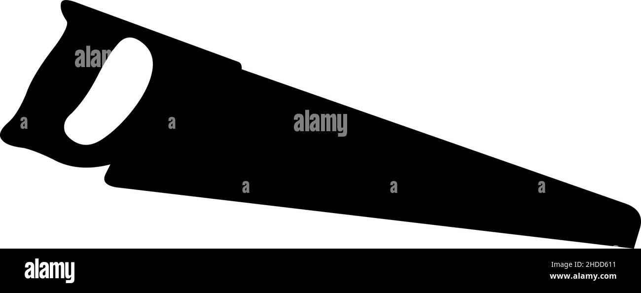 Illustration vectorielle de la silhouette noire d'une scie à main Illustration de Vecteur