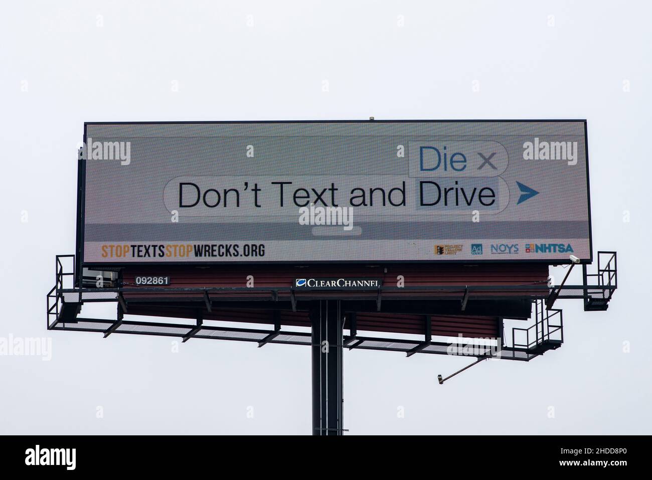 Vadnais Heights, Minnesota.Ne conduisez pas et affiche textuelle. Banque D'Images