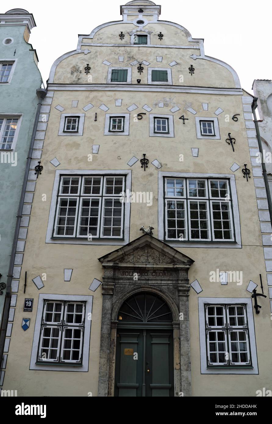 Bâtiment intermédiaire des trois Frères à Riga Banque D'Images