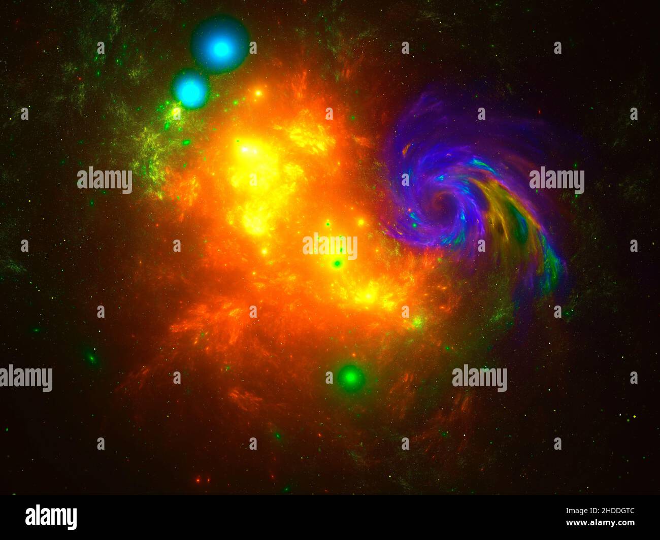 Arrière-plan de l'espace - galaxie, étoiles et gaz - illustration abstraite Banque D'Images