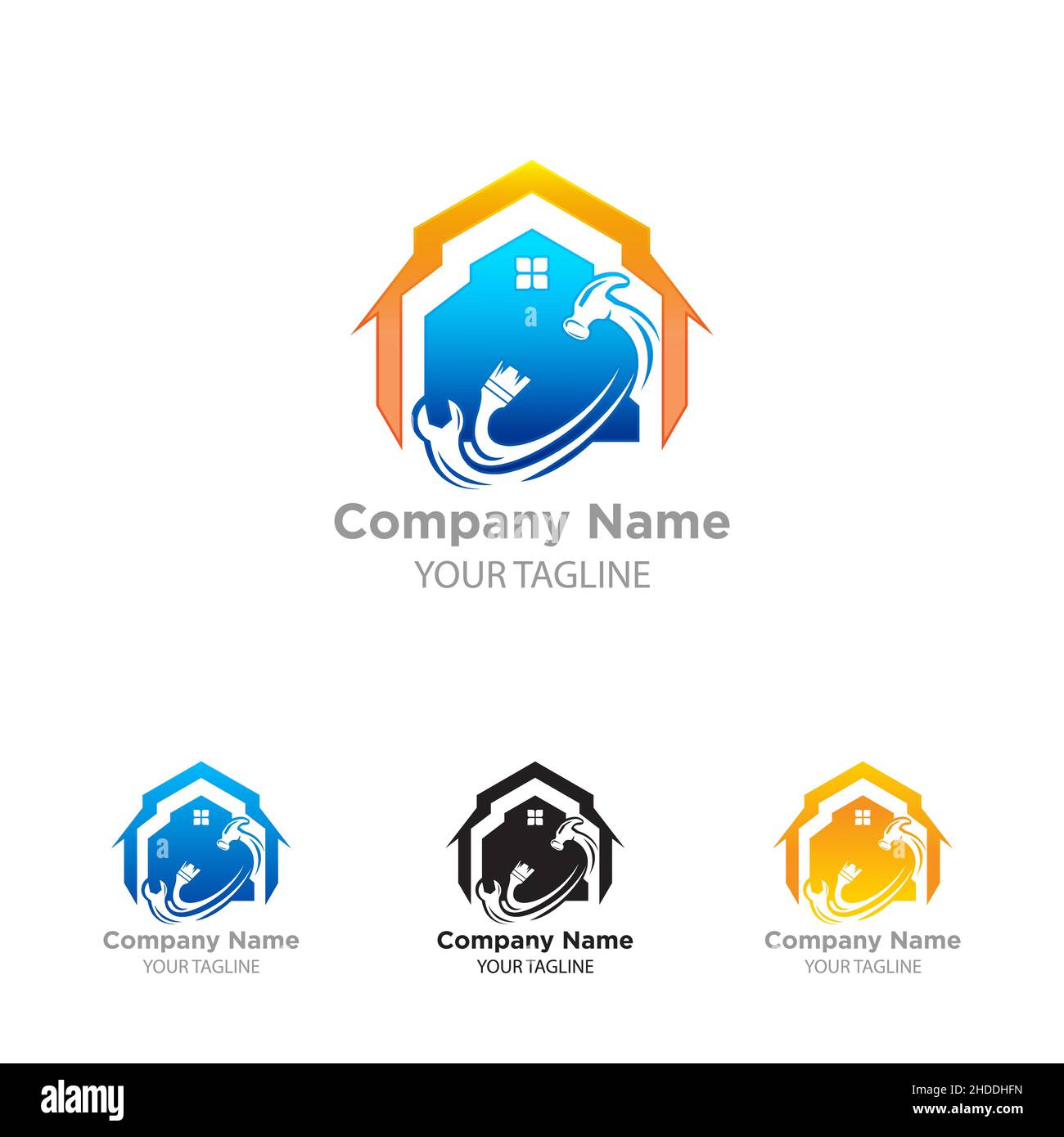 Modèle de logo vectoriel de l'ensemble de services à domicile.Adapté aux entreprises.EPS 10 Illustration de Vecteur
