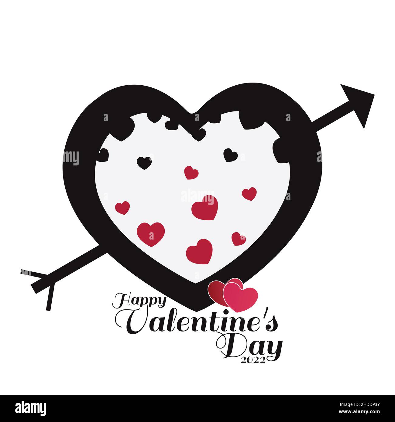 Carte de Saint-Valentin.L'amour et le concept d'arrière-plan romantique. Illustration de Vecteur