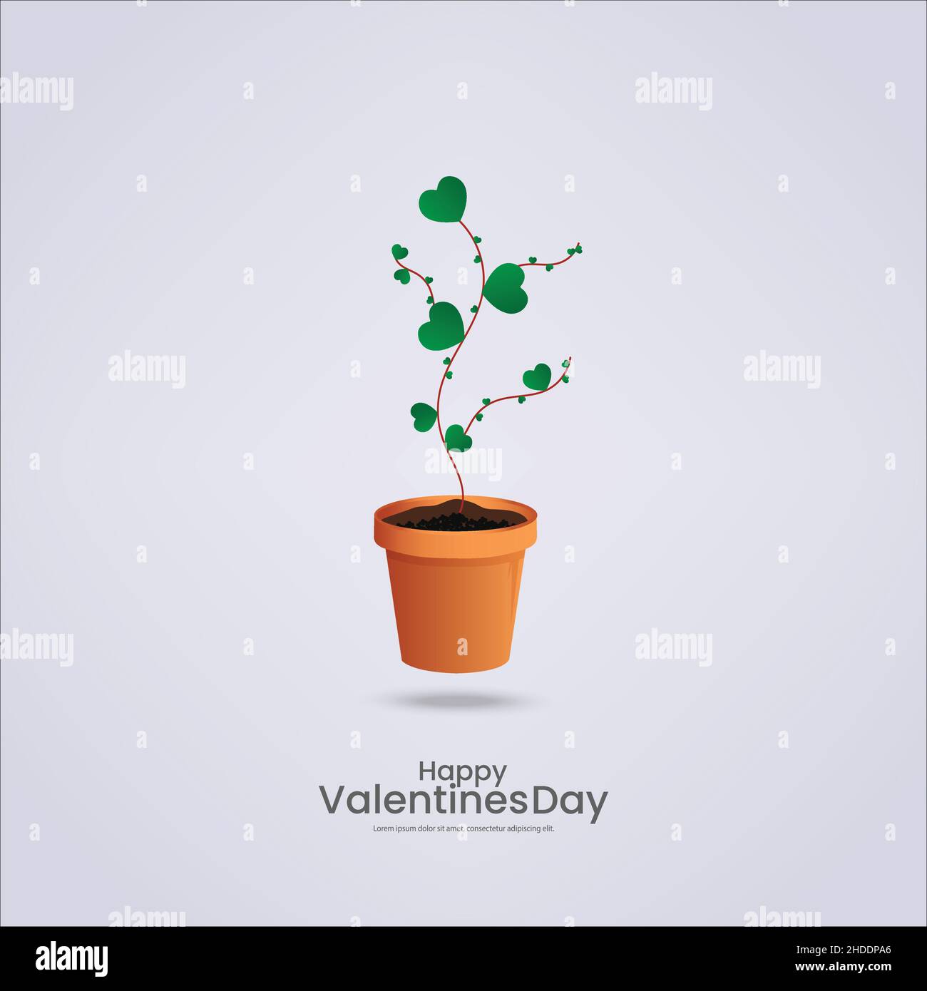 Carte de Saint-Valentin.Amour croissant coeur fleur Illustration de Vecteur