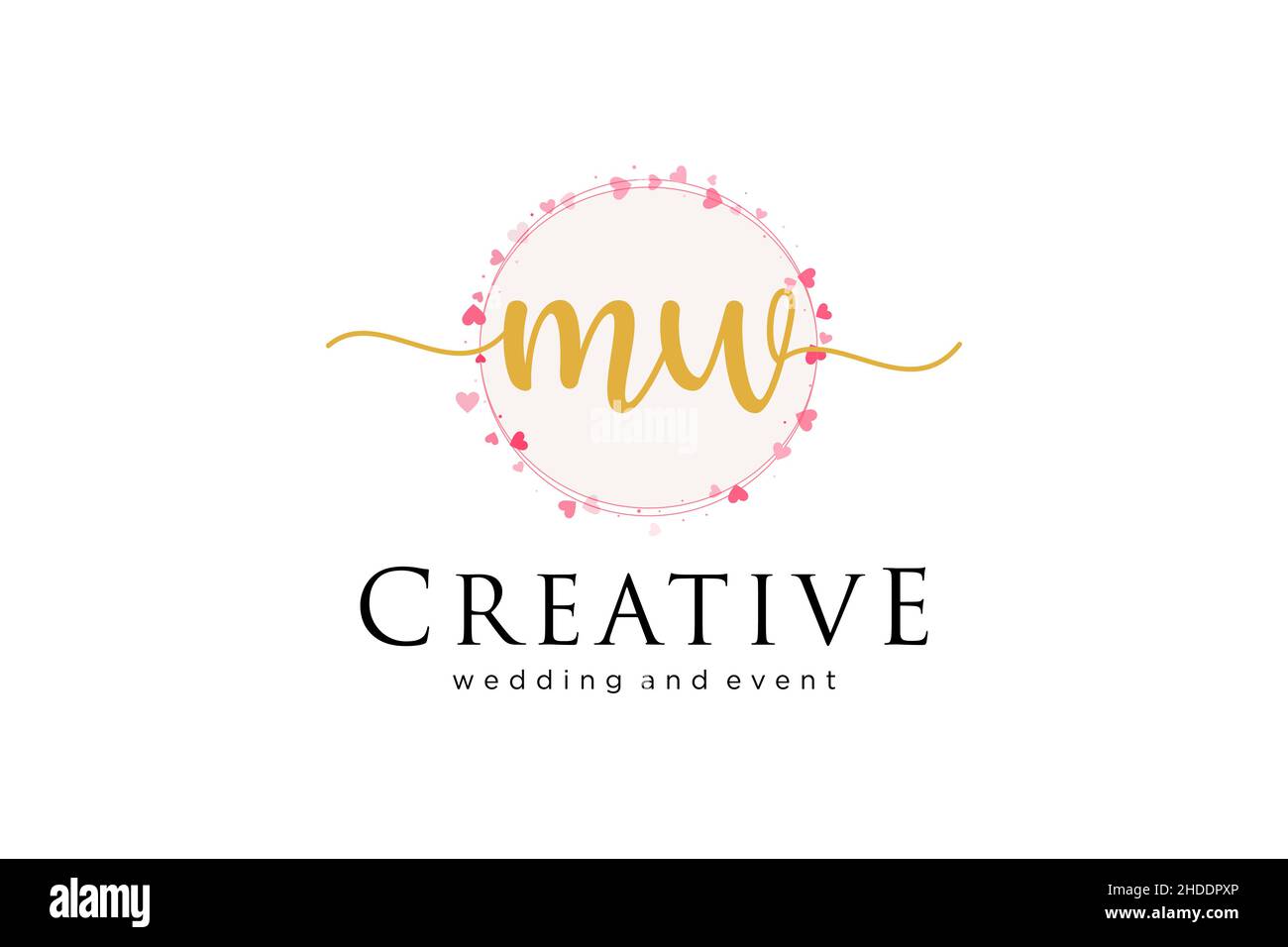 Logo MW féminin.Utilisable pour le logo pour la mode, la photographie, le mariage, la beauté, les affaires.Elément de modèle de logo Flat Vector. Illustration de Vecteur
