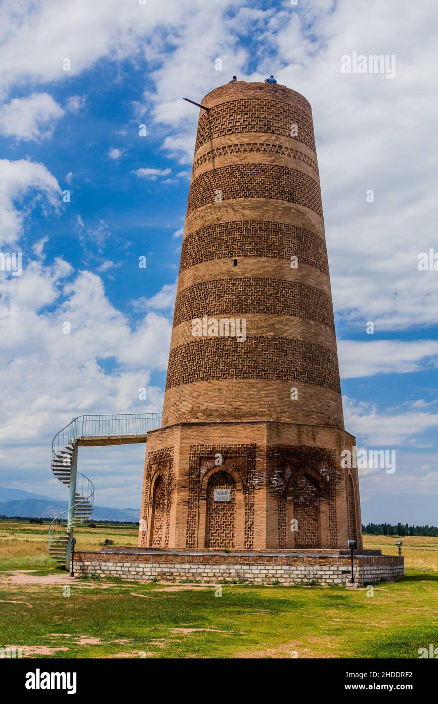 Tour de Burana, souche d'un ancien minaret, Kirghizistan Banque D'Images