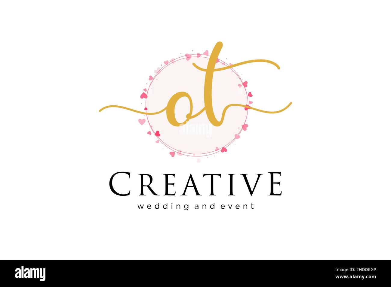 Logo OT féminin.Utilisable pour le logo pour la mode, la photographie, le mariage, la beauté, les affaires.Elément de modèle de logo Flat Vector. Illustration de Vecteur