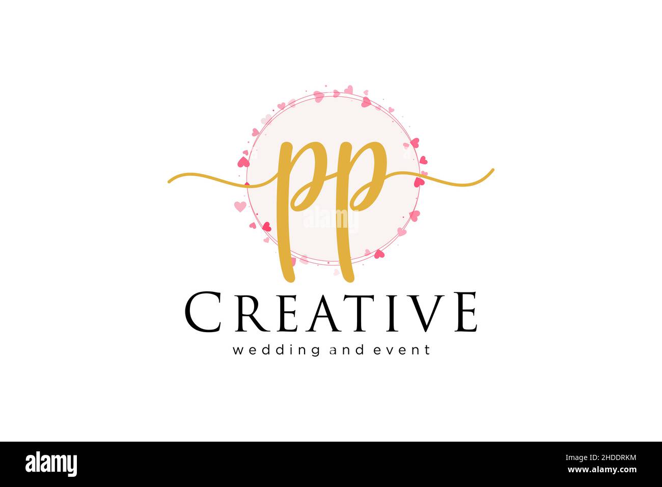 Logo PP féminin.Utilisable pour le logo pour la mode, la photographie, le mariage, la beauté, les affaires.Elément de modèle de logo Flat Vector. Illustration de Vecteur