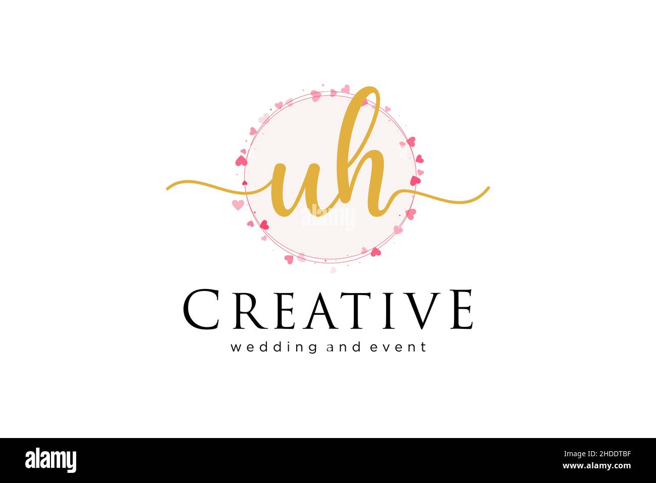 LOGO UH féminin.Utilisable pour le logo pour la mode, la photographie, le mariage, la beauté, les affaires.Elément de modèle de logo Flat Vector. Illustration de Vecteur