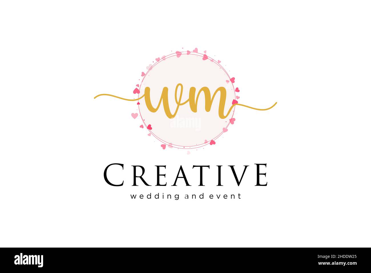 Logo WM féminin.Utilisable pour le logo pour la mode, la photographie, le mariage, la beauté, les affaires.Elément de modèle de logo Flat Vector. Illustration de Vecteur