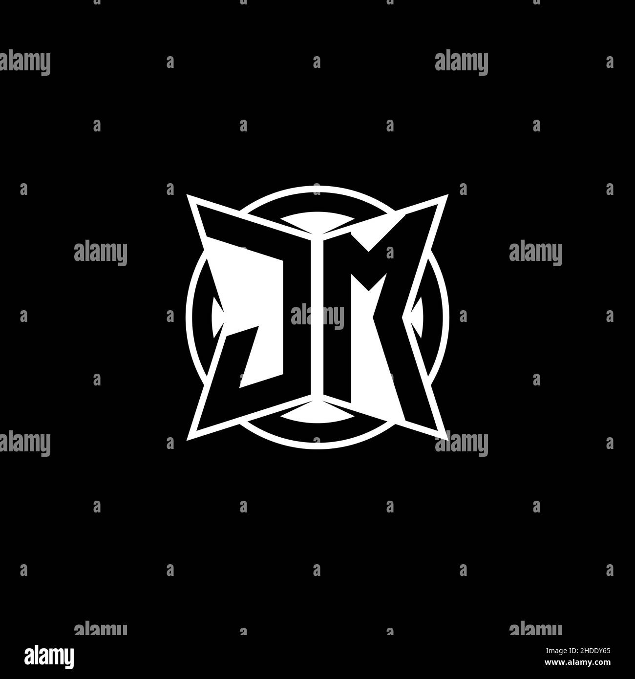 Lettre du logo du monogramme JM au design simple et moderne.Logo rond ...