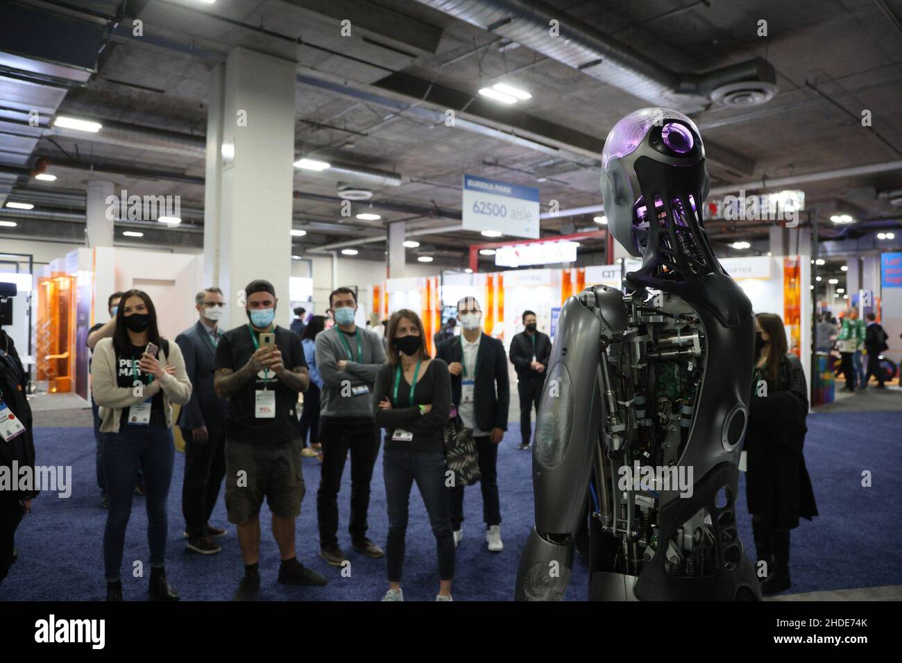 Las Vegas, Nevada, États-Unis.5th janvier 2022.AMECA le robot humanoïde, créé par Engineered Arts en présence de l'International Consumer Electronics Show (ces) - WED, Mandalay Bay Convention Center, Las Vegas, NV le 5 janvier 2022.Crédit : JA/Everett Collection/Alay Live News Banque D'Images