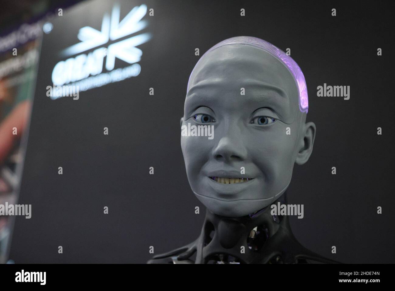 Las Vegas, Nevada, États-Unis.5th janvier 2022.AMECA le robot humanoïde, créé par Engineered Arts en présence de l'International Consumer Electronics Show (ces) - WED, Mandalay Bay Convention Center, Las Vegas, NV le 5 janvier 2022.Crédit : JA/Everett Collection/Alay Live News Banque D'Images