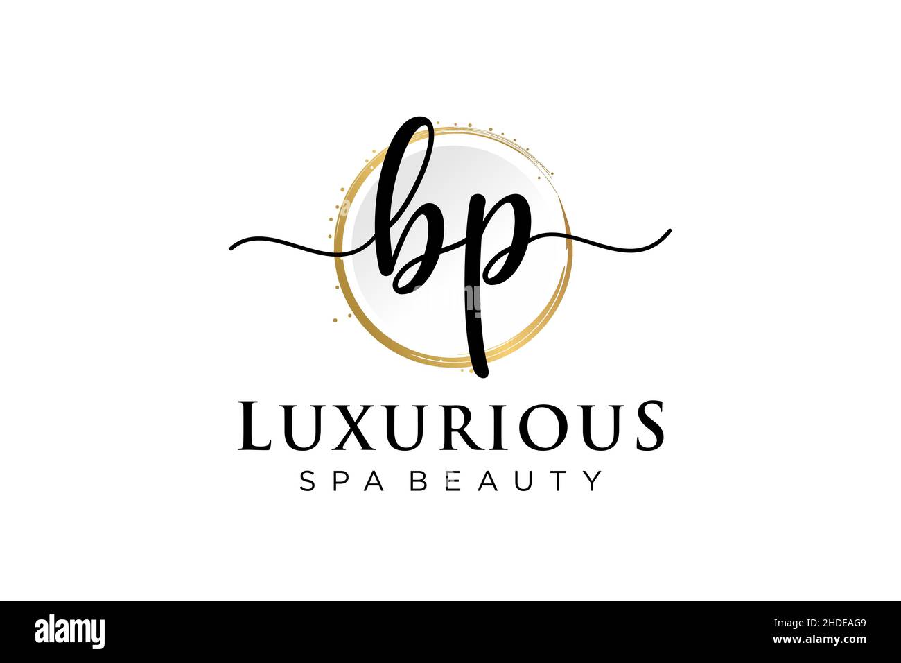 Logo BP féminin initial.Utilisable pour le logo pour la mode, la photographie, le mariage, la beauté, les affaires.Modèle de conception de logo Flat Vector . Illustration de Vecteur