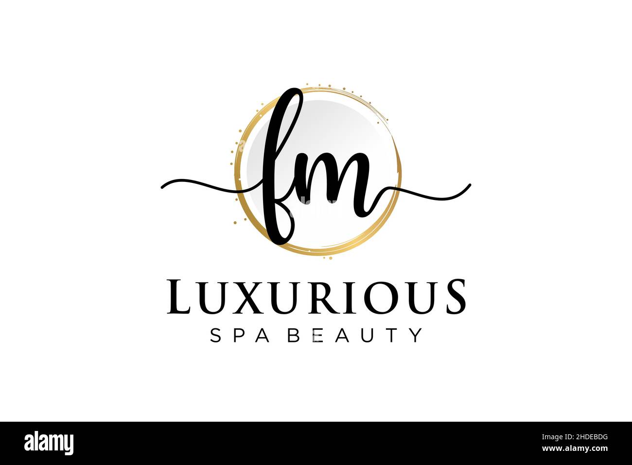 Logo FM féminin initial.Utilisable pour le logo pour la mode, la photographie, le mariage, la beauté, les affaires.Modèle de conception de logo Flat Vector . Illustration de Vecteur