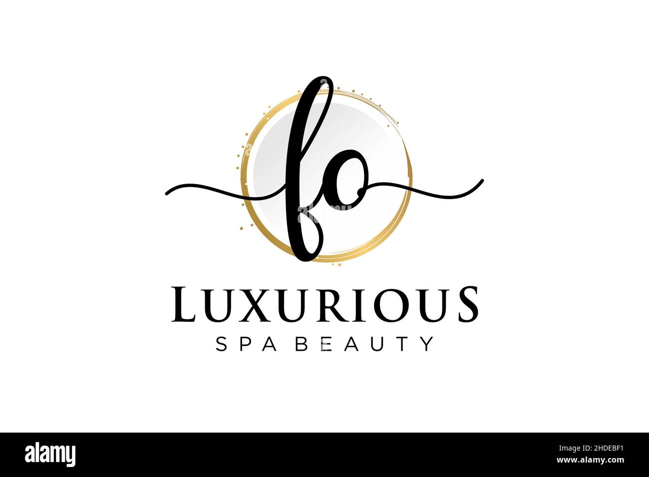 Logo FO féminin initial.Utilisable pour le logo pour la mode, la photographie, le mariage, la beauté, les affaires.Modèle de conception de logo Flat Vector . Illustration de Vecteur