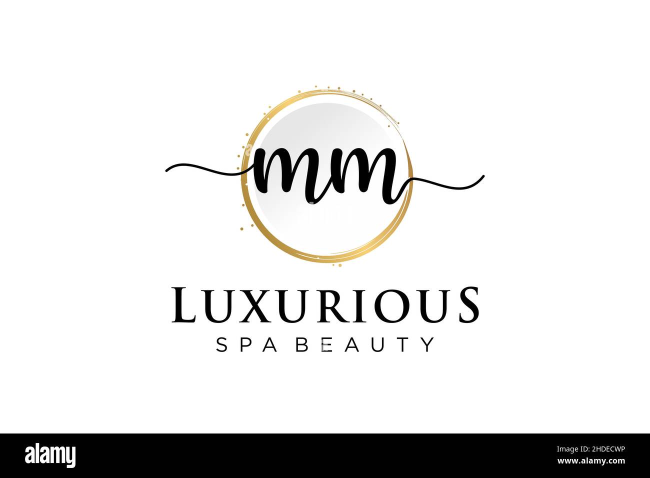 Logo féminin MM initial.Utilisable pour le logo pour la mode, la photographie, le mariage, la beauté, les affaires.Modèle de conception de logo Flat Vector . Illustration de Vecteur