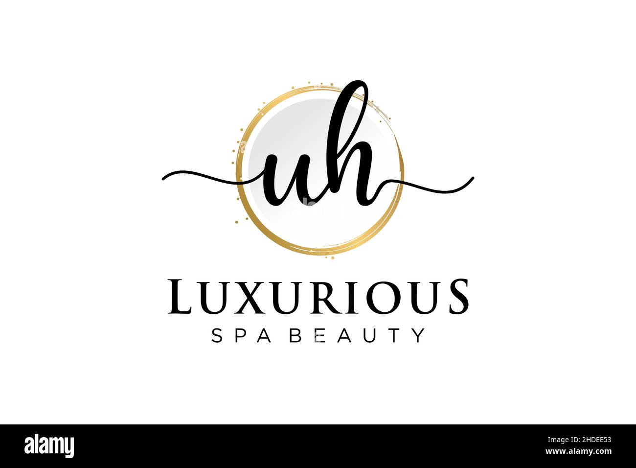 Logo initial UH féminin.Utilisable pour le logo pour la mode, la photographie, le mariage, la beauté, les affaires.Modèle de conception de logo Flat Vector . Illustration de Vecteur
