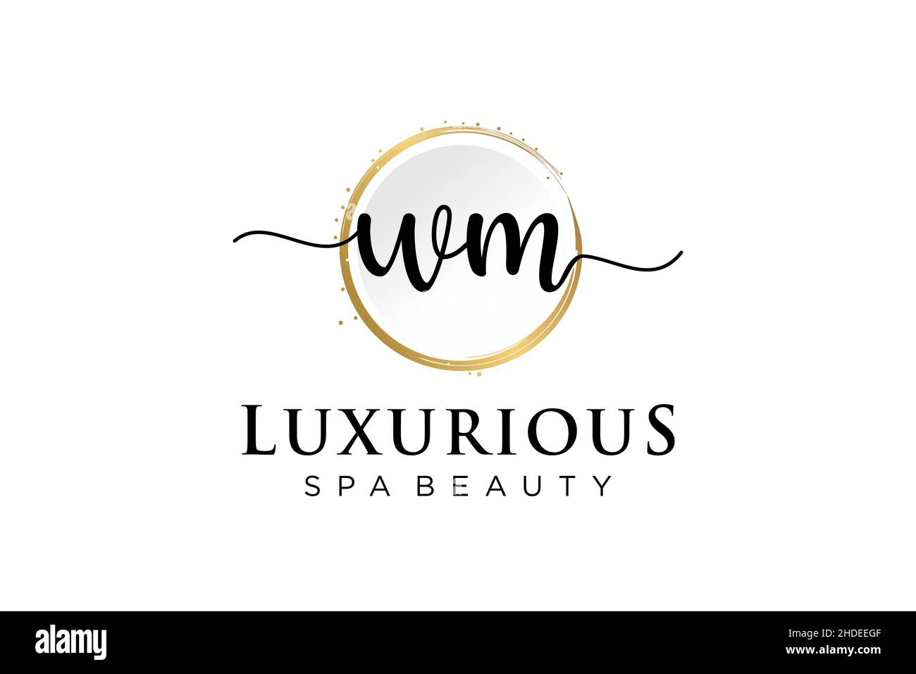 Logo WM féminin initial.Utilisable pour le logo pour la mode, la photographie, le mariage, la beauté, les affaires.Modèle de conception de logo Flat Vector . Illustration de Vecteur