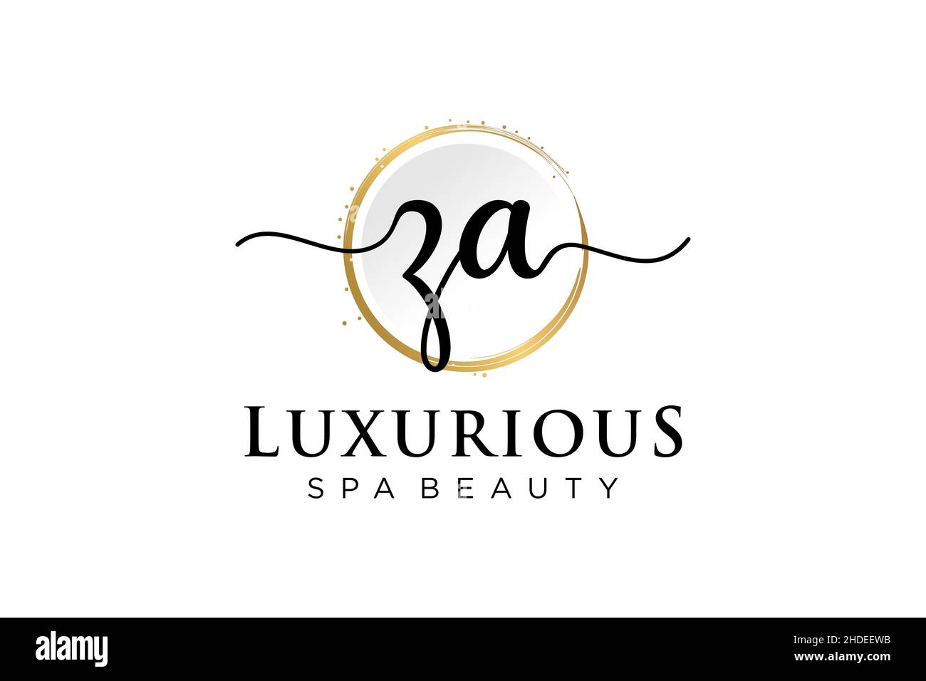 Logo ZA féminin initial.Utilisable pour le logo pour la mode, la photographie, le mariage, la beauté, les affaires.Modèle de conception de logo Flat Vector . Illustration de Vecteur