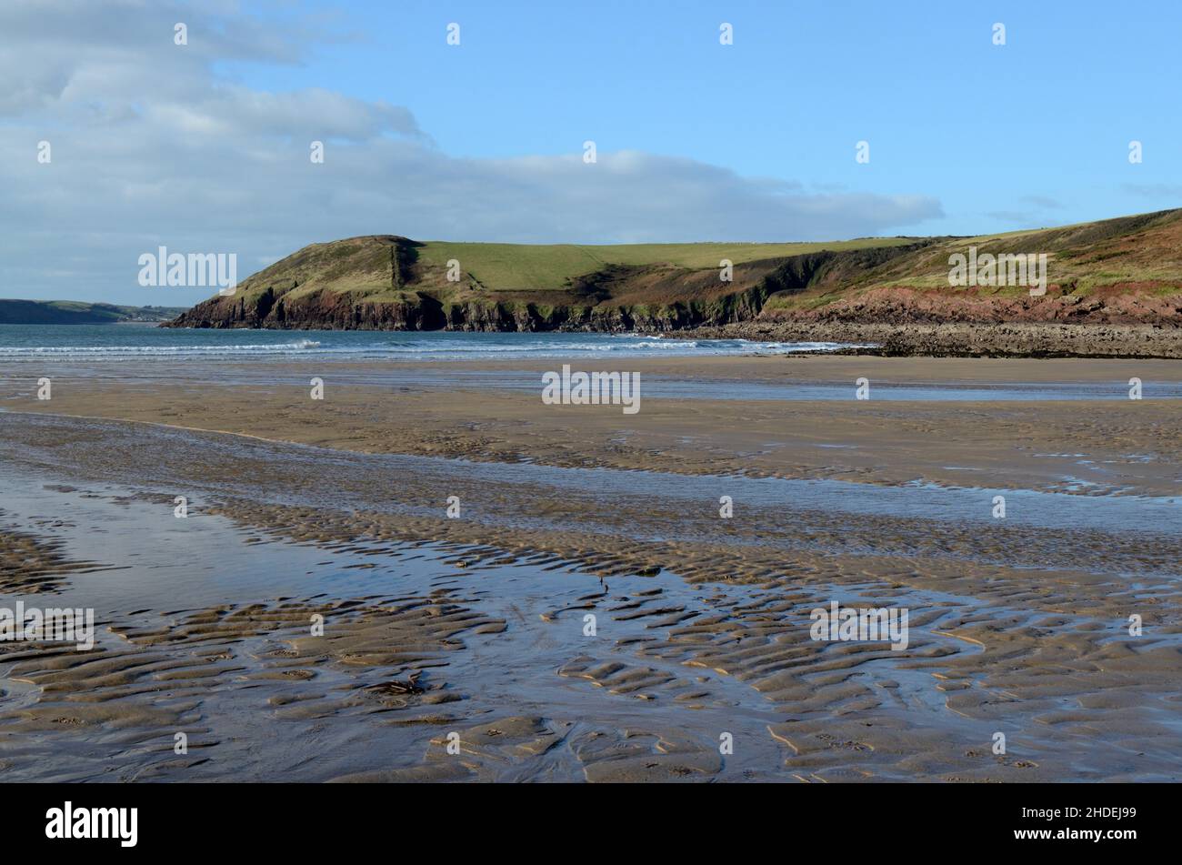 Manorbier Beach Pemnbrokeshire Coast National Park Manorbyr Wales Cymru Royaume-Uni Banque D'Images