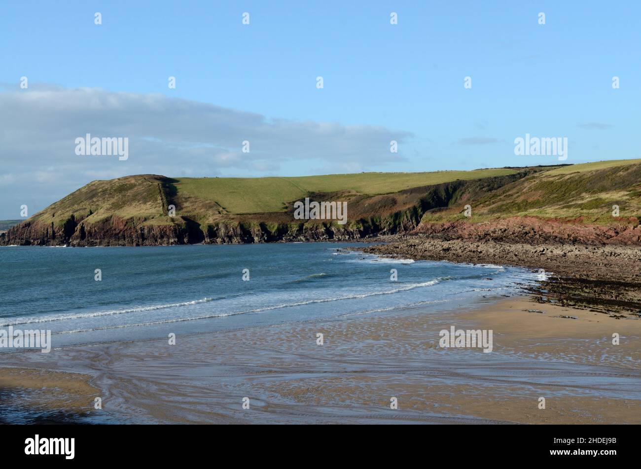 Manorbier Beach Pemnbrokeshire Coast National Park Manorbyr Wales Cymru Royaume-Uni Banque D'Images