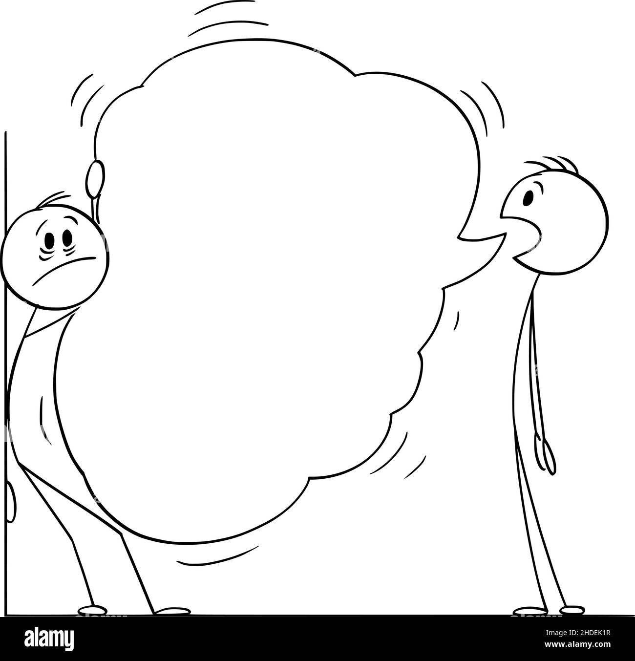 Personne de conversation parlant trop, Illustration de la figure du bâton de dessin vectoriel Illustration de Vecteur