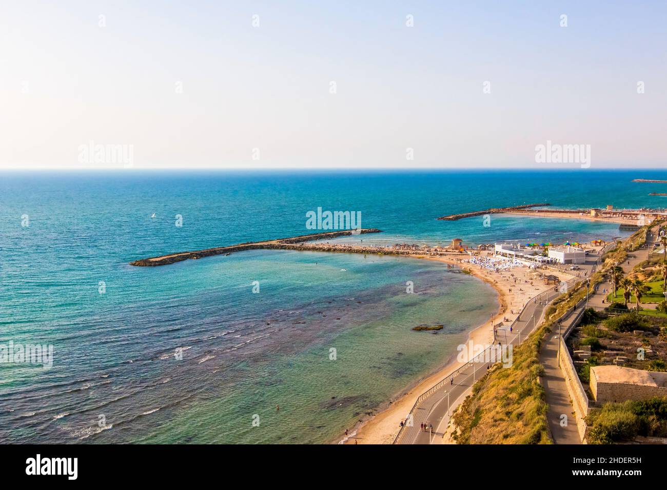 Vue en hauteur sur tel Aviv, Hilton Beach Banque D'Images