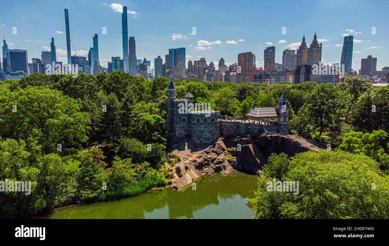 Château Belvedere, Turtle Pond, Central Park, Manhattan, New York,NY Banque D'Images