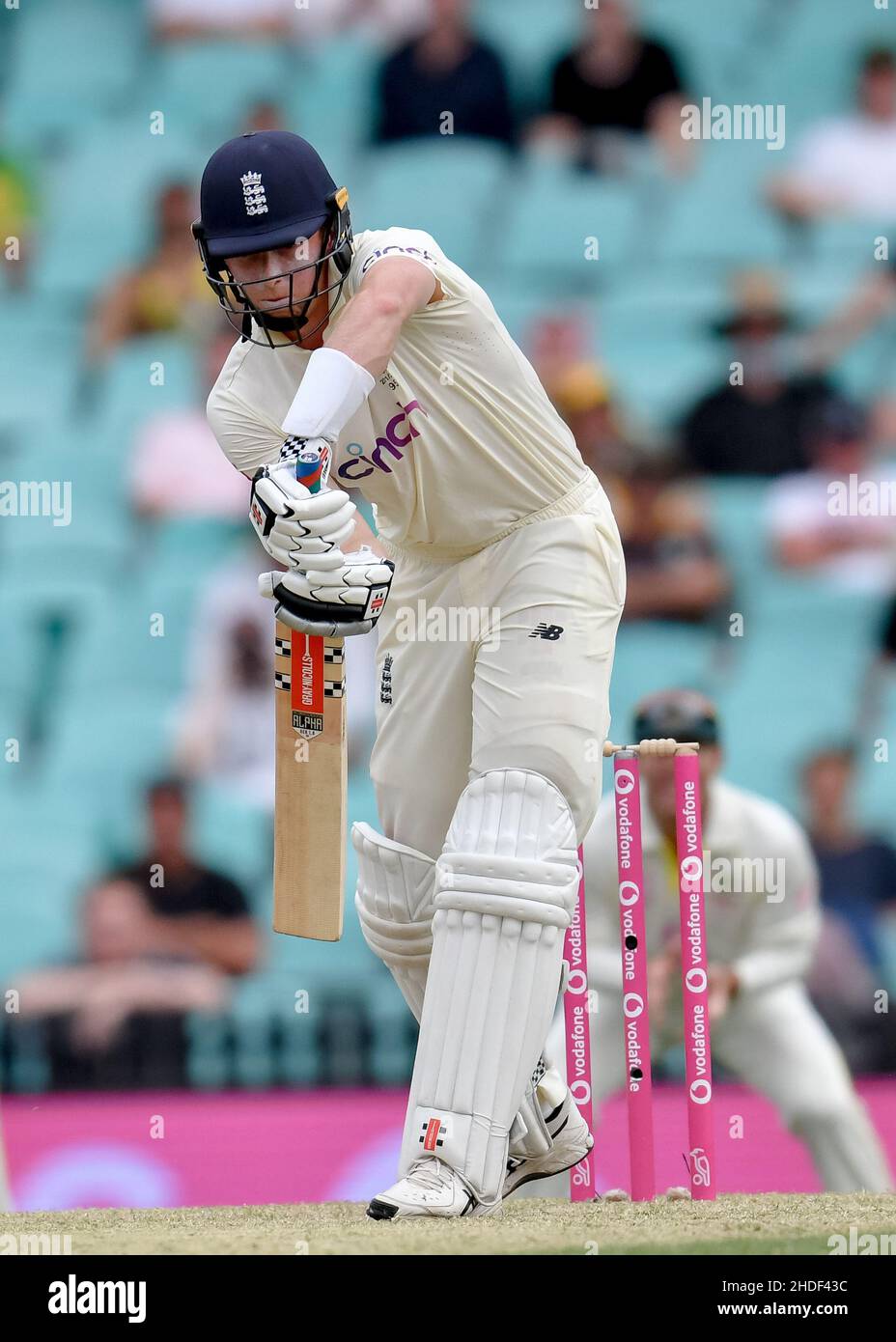 Sydney, Australie.Le 06 janvier 2022, Zak Crawley, d'Angleterre, chauve-souris au cours de la deuxième journée du quatrième match d'essai de la série Ashes entre l'Australie et l'Angleterre au Sydney Cricket Ground, le 06 janvier 2022 à Sydney, en Australie.(Usage éditorial uniquement) Banque D'Images