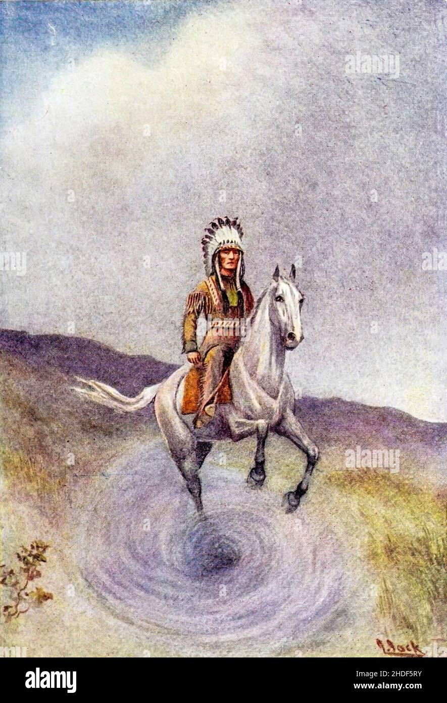 Il est né dans son propre pays du livre « les mythes des Indiens d'Amérique du Nord » de Lewis Spence, publié à Londres par George G. Harrap & Company en 1912 Banque D'Images