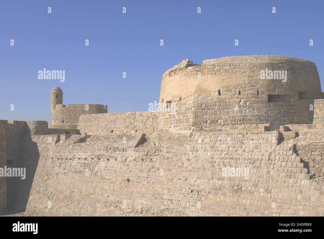 Murs fortifiés du fort de Bahreïn, Royaume de Bahreïn Banque D'Images