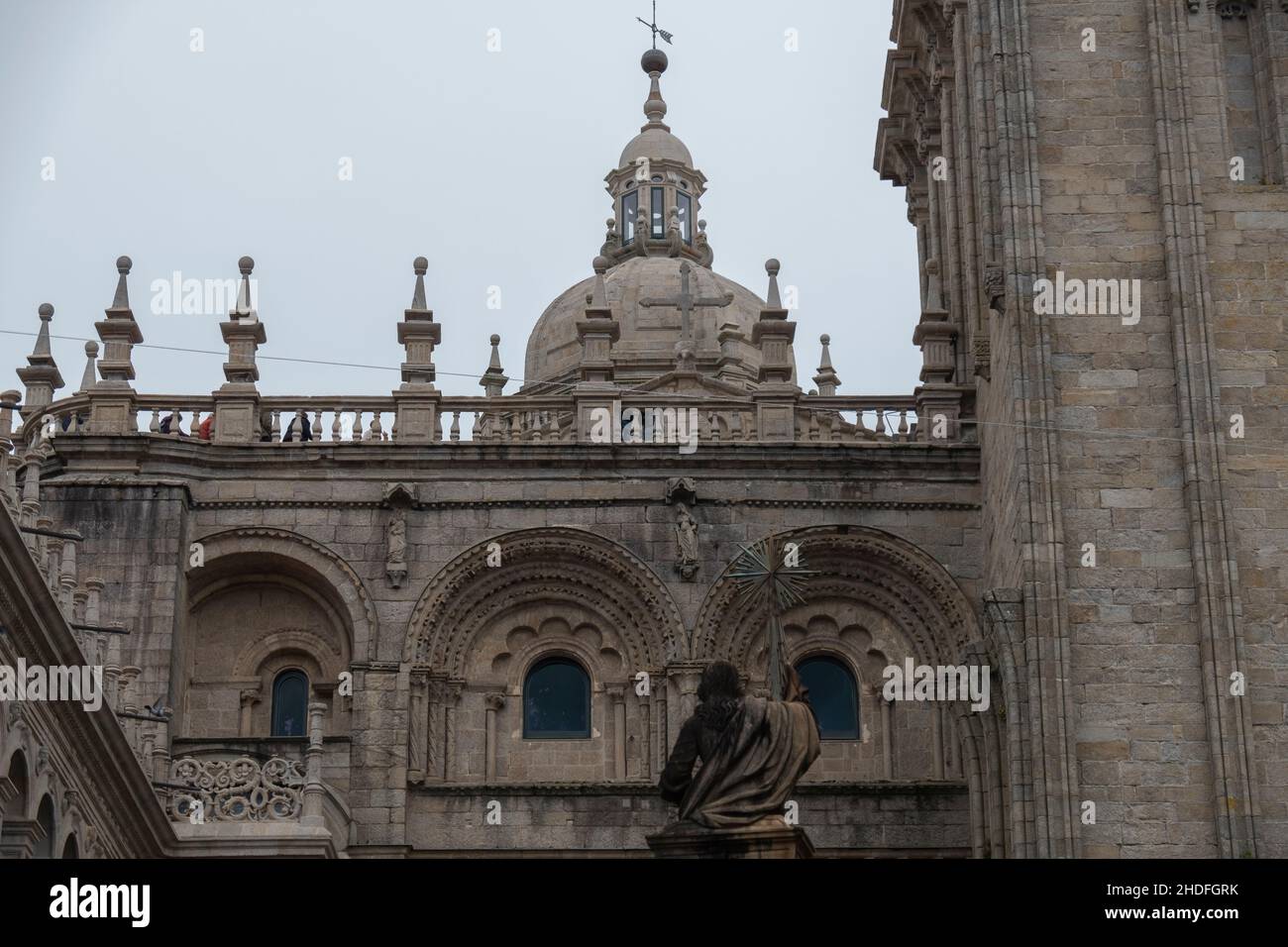 Vue sur les bâtiments près de la cathédrale de Saint-Jacques-de-Compostelle en Espagne Banque D'Images