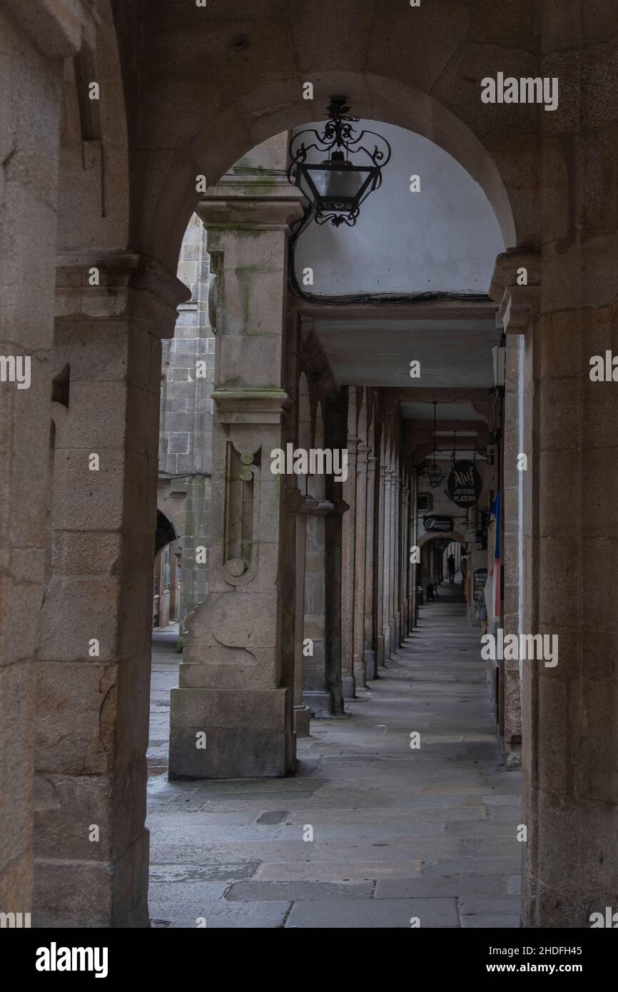 Vue sur une partie de la cathédrale Saint-Jacques-de-Compostelle en Espagne Banque D'Images