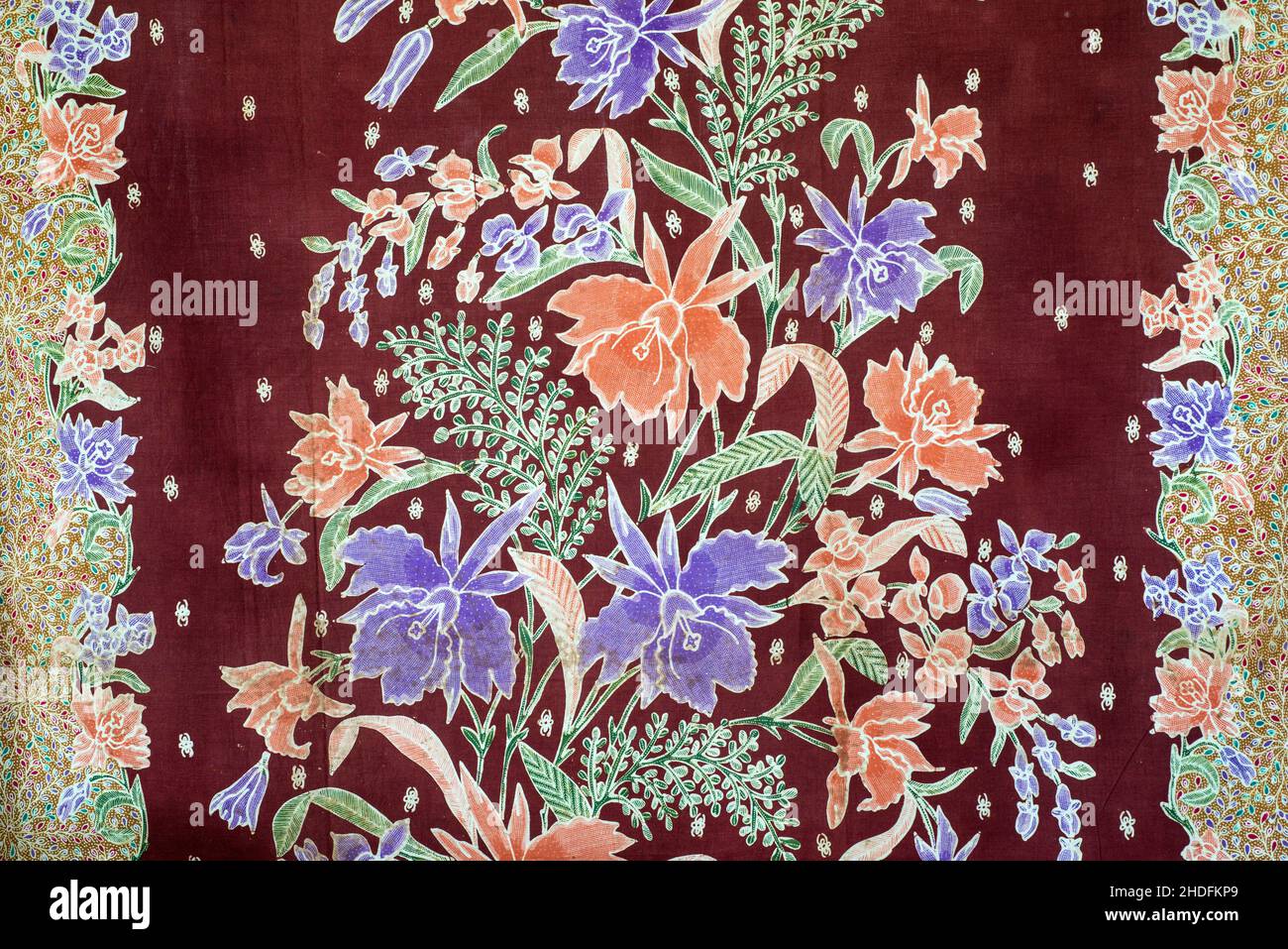 motif floral, textile, batik, motifs floraux, motifs,tissus, tissus, textiles, batiks Banque D'Images