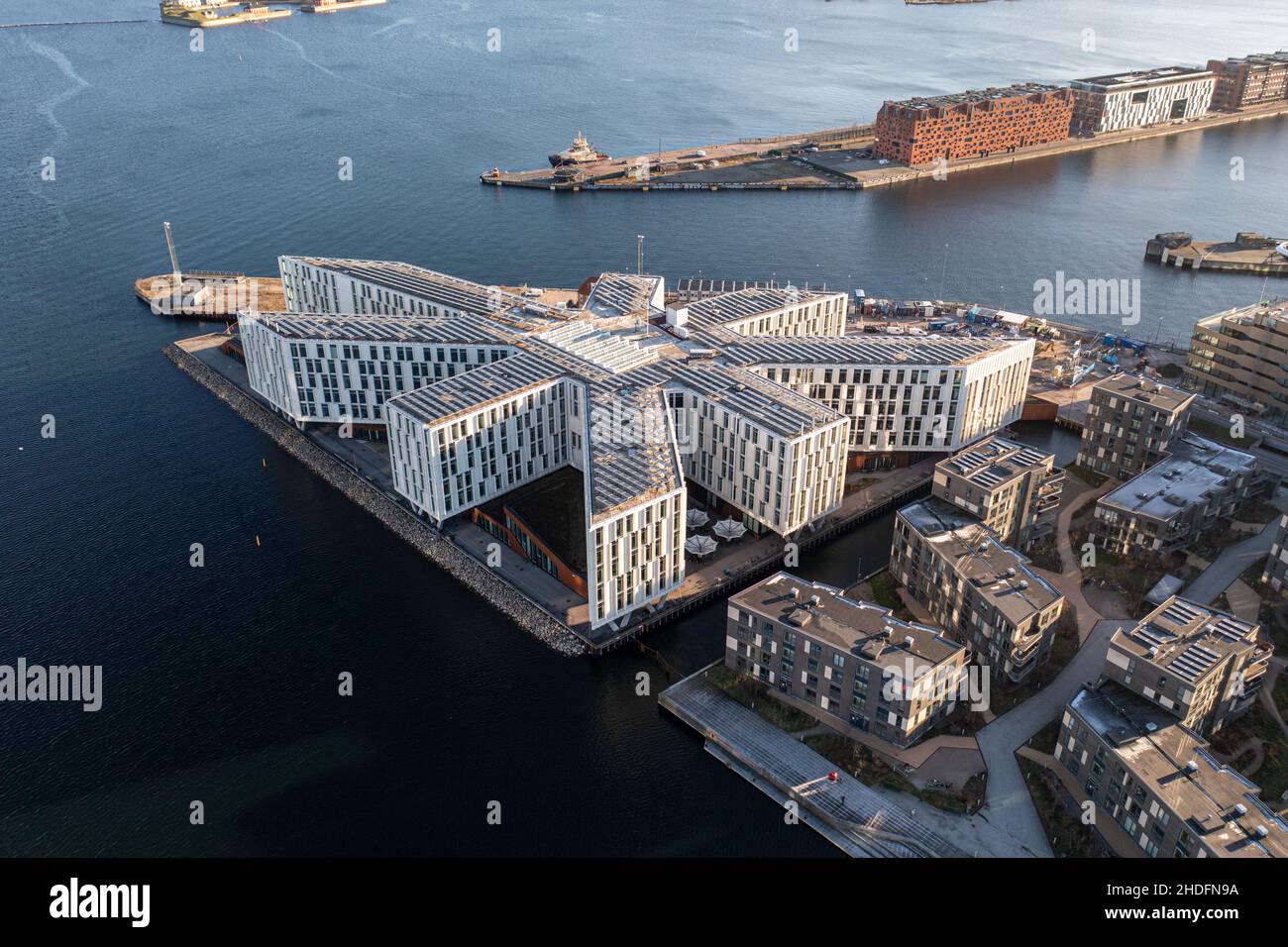 Vue aérienne de la ville de l'ONU à Copenhague, Danemark Banque D'Images